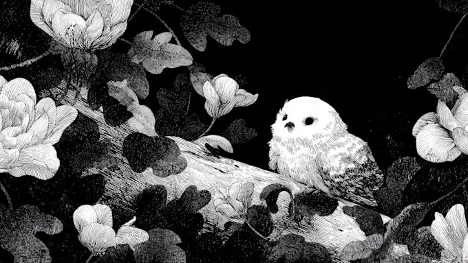 draw black and white illustrations