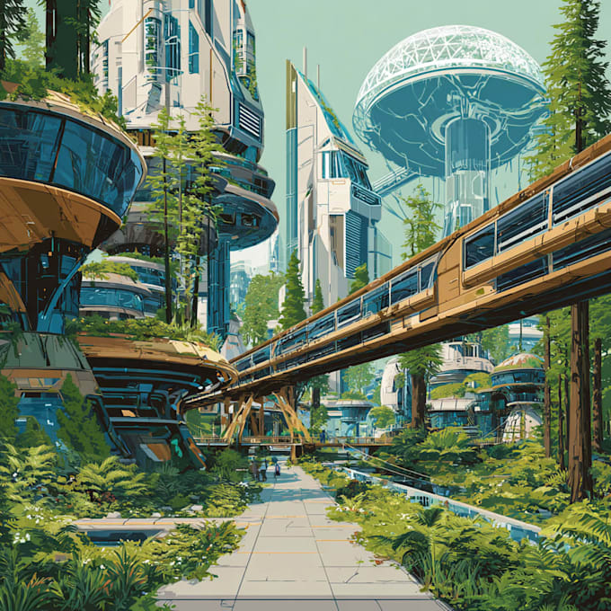 draw sci fi concept illustration and sci fi art