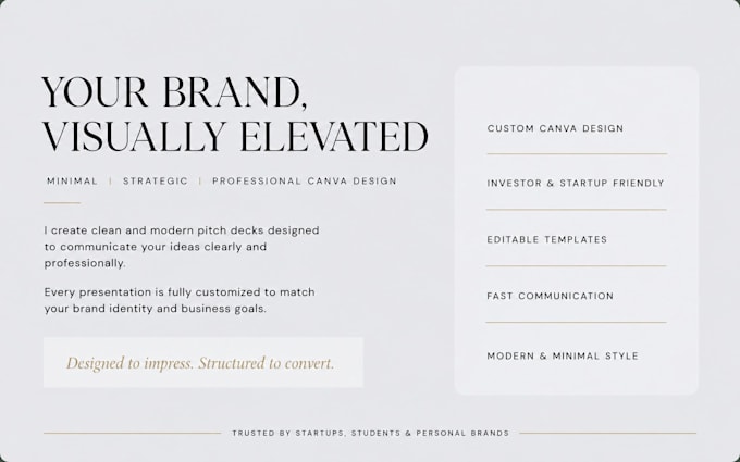 design a professional pitch deck in canva