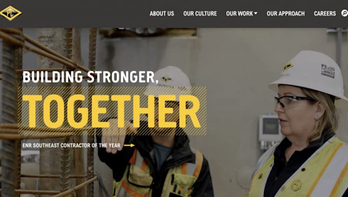 redesign construction company website contractor website building service site