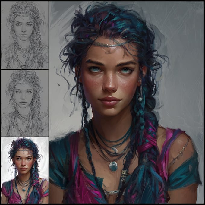 create fantasy character portrait art