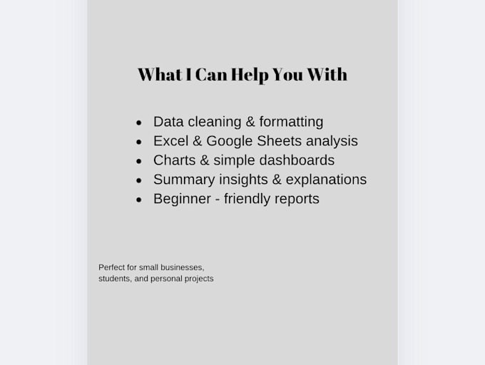 Analyze your data using excel and google sheets by Reina_xin | Fiverr