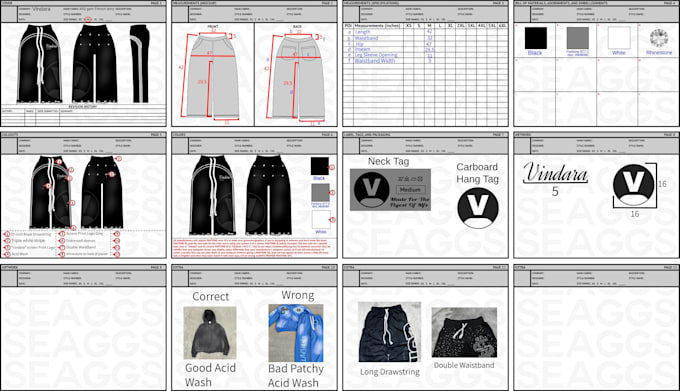 create detailed tech packs