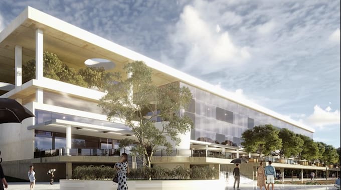 redevelop 3d mixed use property, high rise residential complex,landscape render