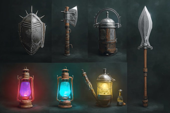 draw realistic medieval and fantasy weapons, armor and items
