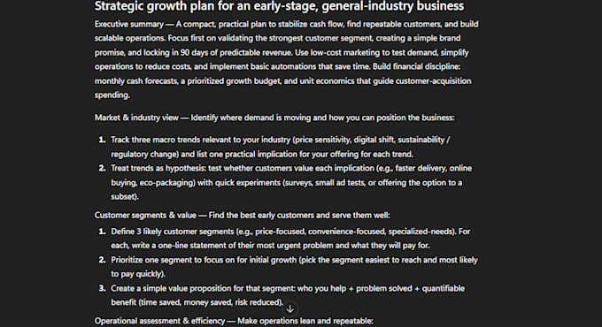 write optimized ai prompts for business growth