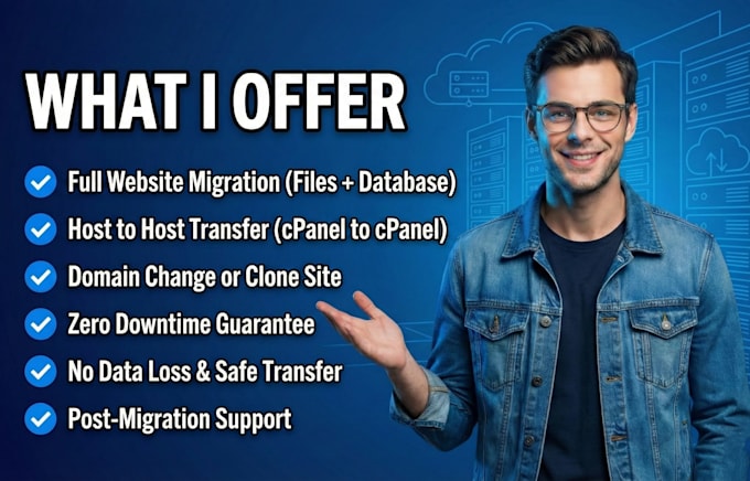 migrate wordpress website or transfer website to a new hosting server