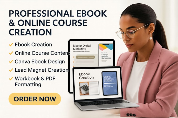 create a professional ebook or online course content