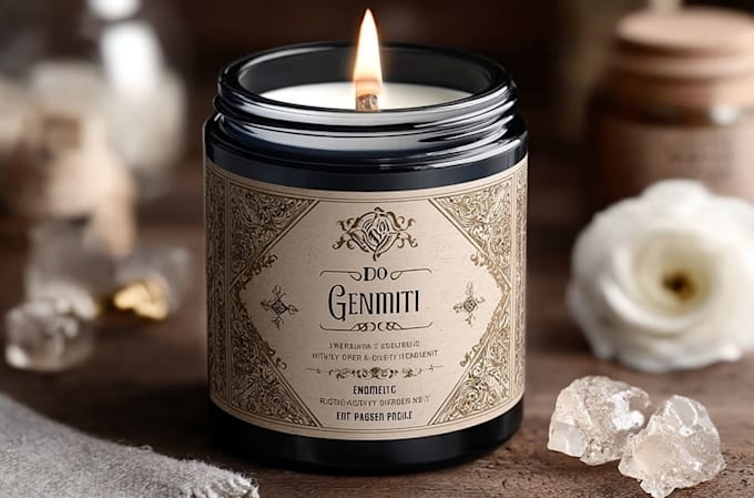 do candle label or product label packaging design