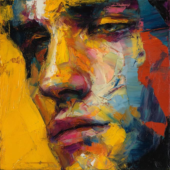 make abstract painting art or color abstract portrait