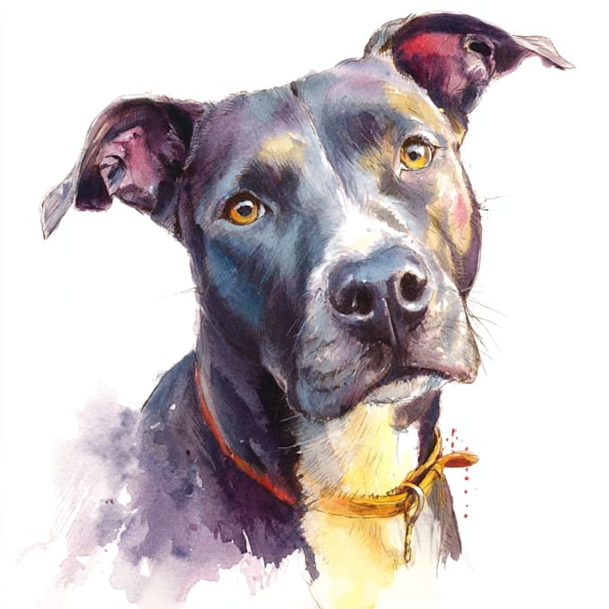 draw watercolor pet portrait