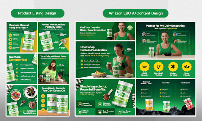 design amazon a plus content, amazon listing images and premium ebc design
