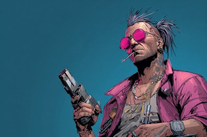 design cyberpunk character, original character design