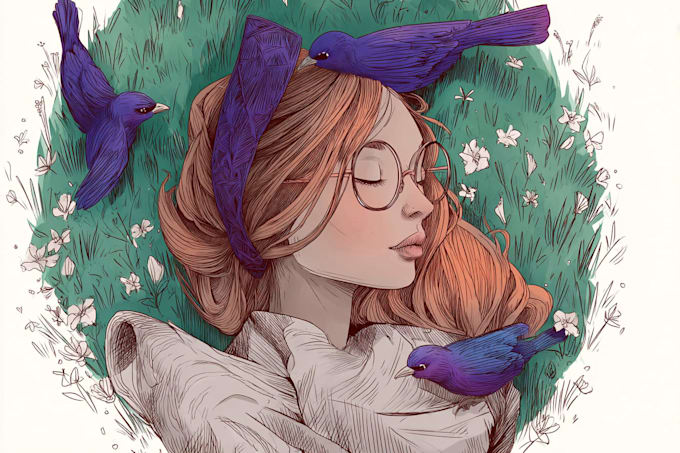 draw a digital illustration in unique style