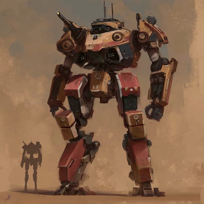 create custom mecha robot art for you