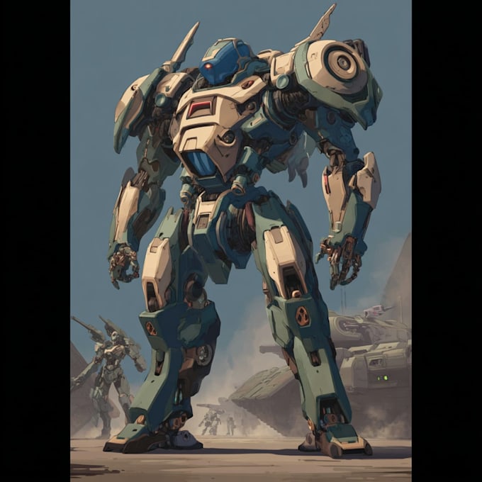make e futuristic mecha robot character