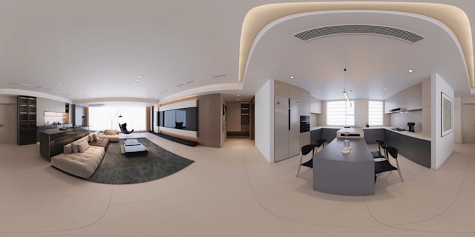 render realistic 360 3d interior panoramas