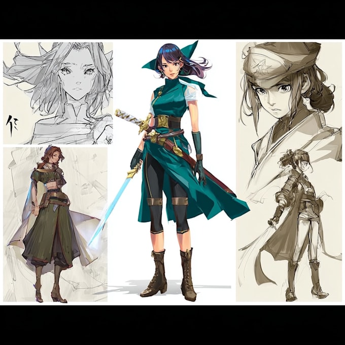 Make a character design and concept art in anime style by Kriszoma | Fiverr