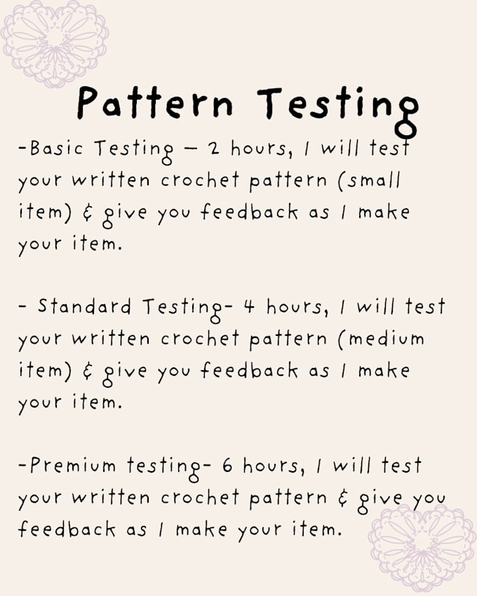 test your crochet pattern