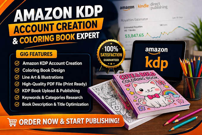 guide beginners through amazon KDP account creation and coloring book setup