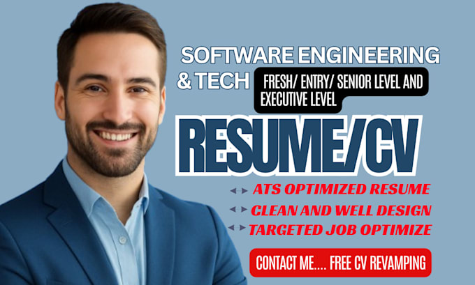 write ats optimized software engineering resume and tech cv