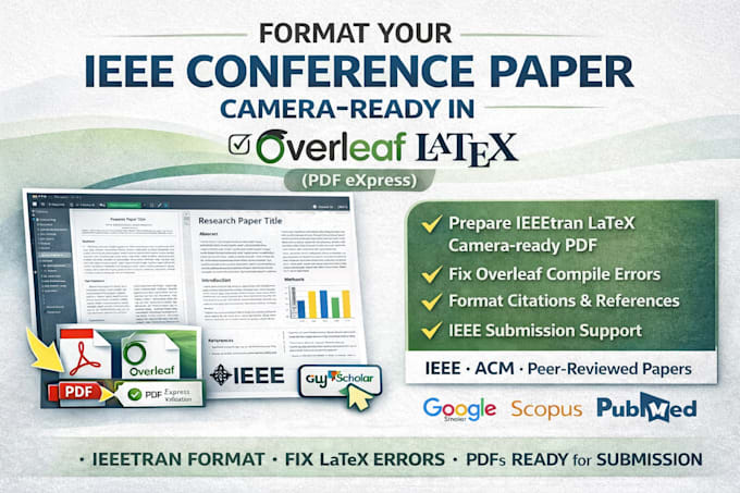 format your ieee conference paper camera ready in overleaf latex PDF express