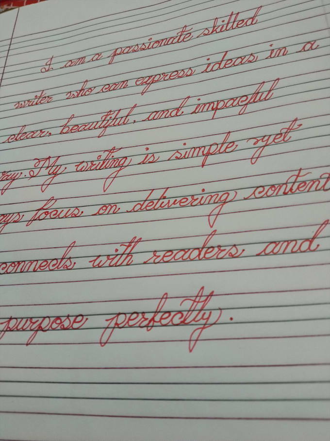 write beautiful cursive handwritten notes and letters