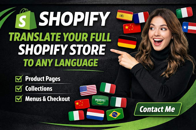 do shopify store translation in english german dutch french multingual website