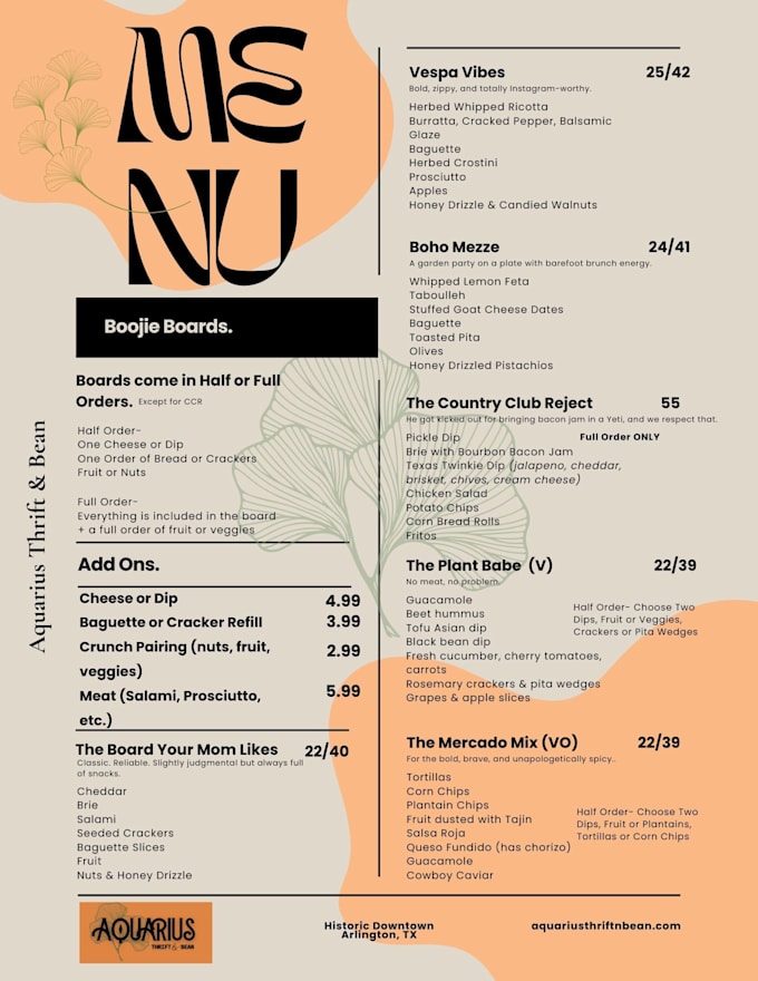 Design a custom menu that fits your brand and concept by Delvalle ...