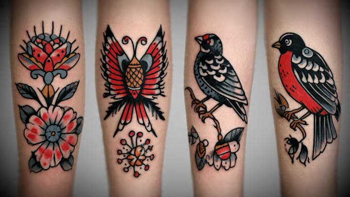 make traditional old school tattoo design