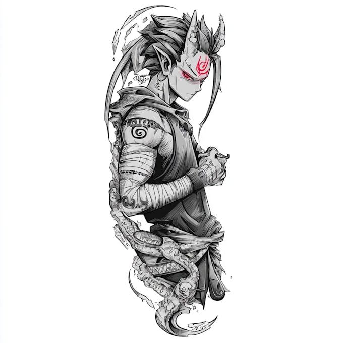 make anime tattoo design