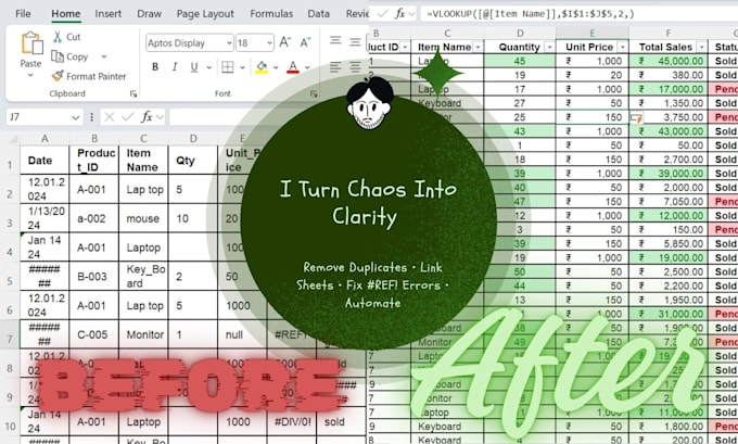 excel data cleaning, vlookup errors, and macros in excel