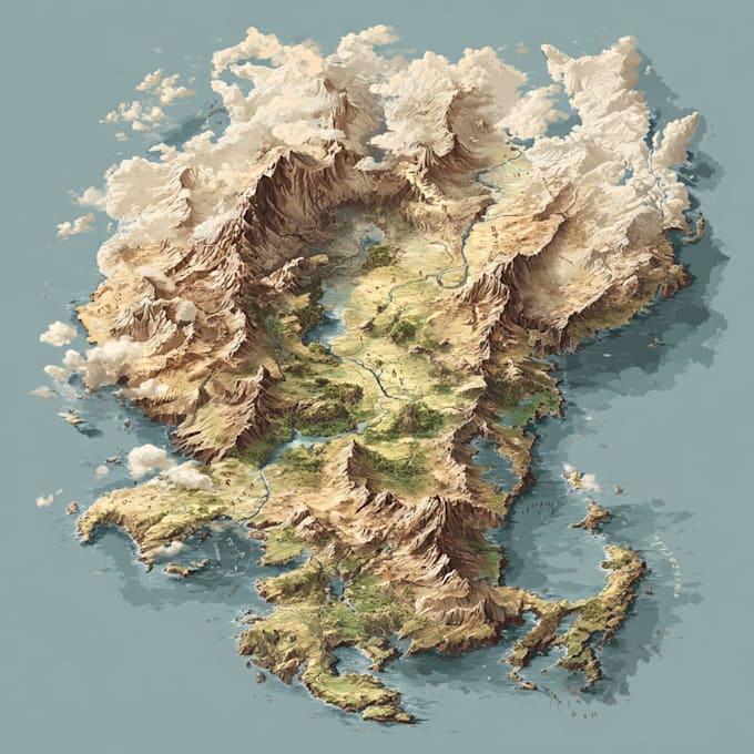 design a unique vector map, realistic or fantasy