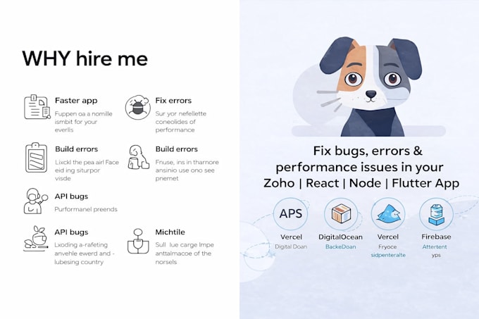 fix bugs errors performance issues in your zoho react node flutter app