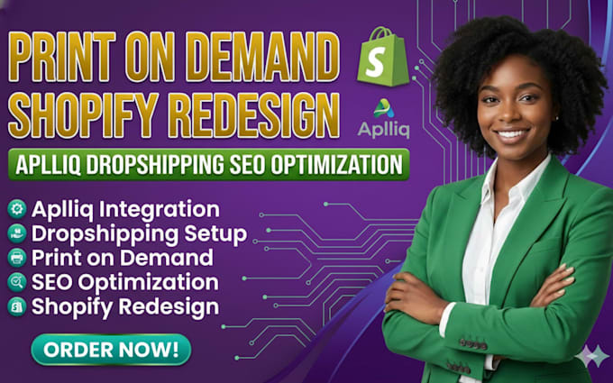 setup apliiq shopify print on demand store, gelato printful printify pod store