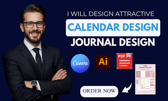 design custom calendar design, planner, journal design