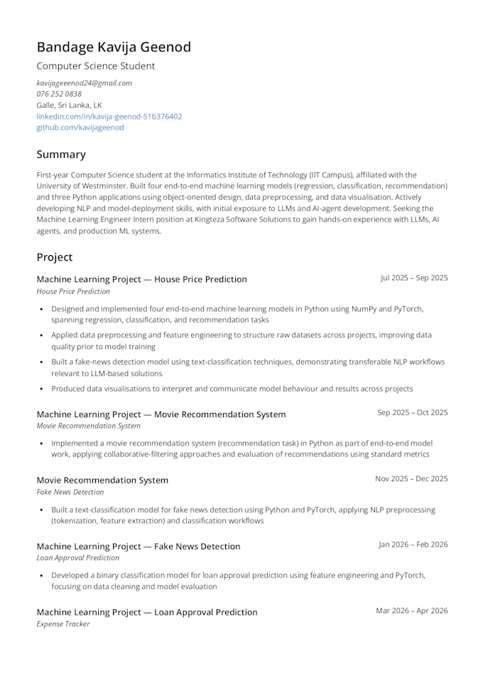 write an ats optimized resume, linkedin profile and cover letter