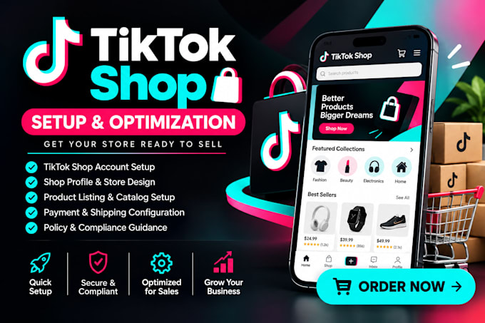 setup tik tok shop, tik tok affiliate and tiktok shop ads