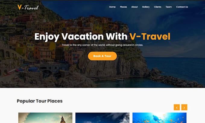 design travel agency website, tour operator booking and travel booking website