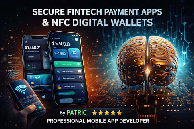 develop fintech android and ios app, nfc digital wallet app, fintech payment app
