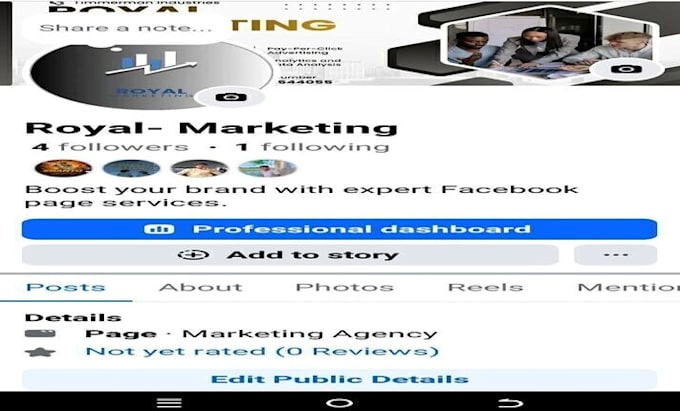 create business page with full branding and optimization