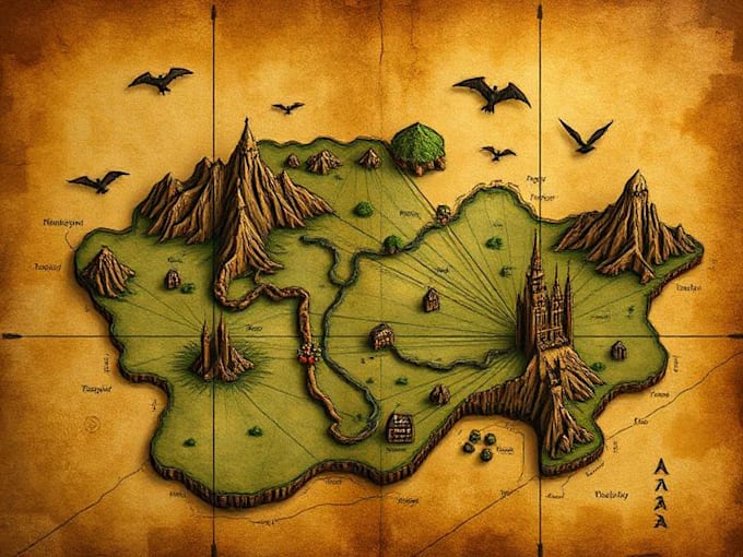 draw map illustration map design fantasy map illustration