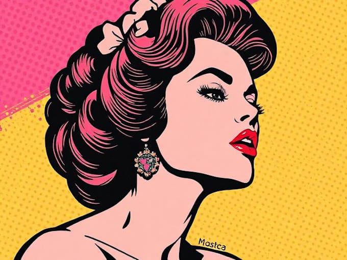 draw a professional pop art portrait