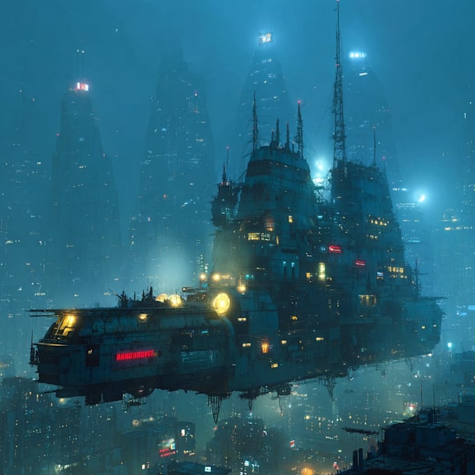 Do concept art illustration science fiction city, cyberpunk by ...