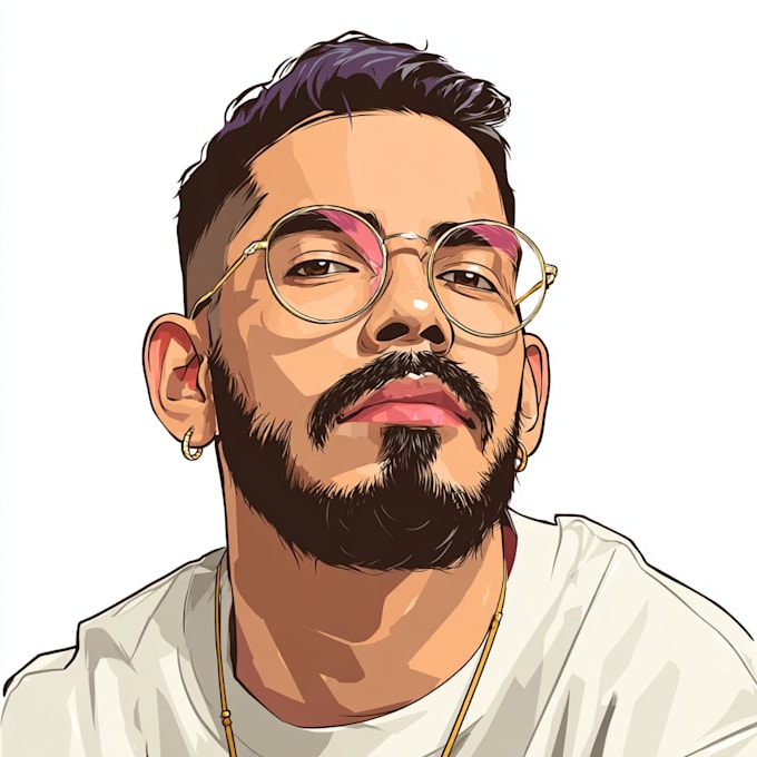 create a face into color vector art portrait