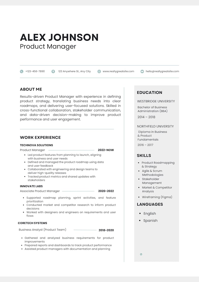 create an ats friendly professional resume or CV