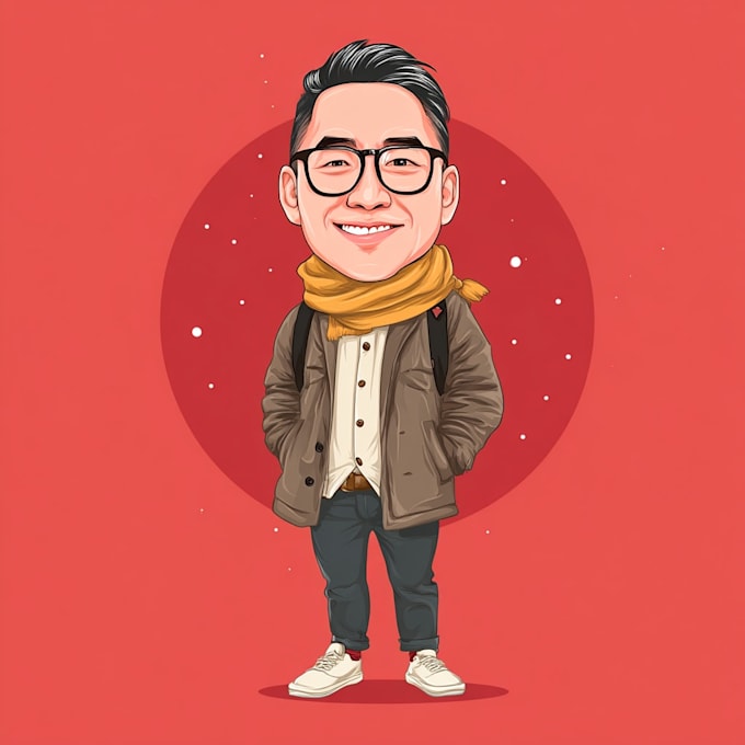 draw avatar in cartoon vector caricature portrait