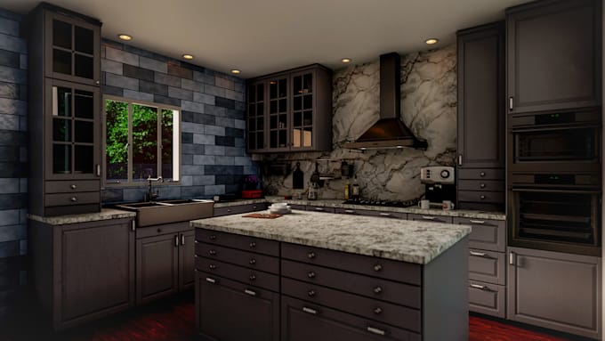 create high quality photorealistic interior renderings and post processin