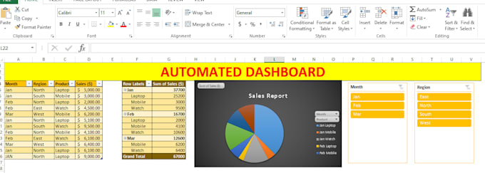 create advance excel formulas and automated dashboards