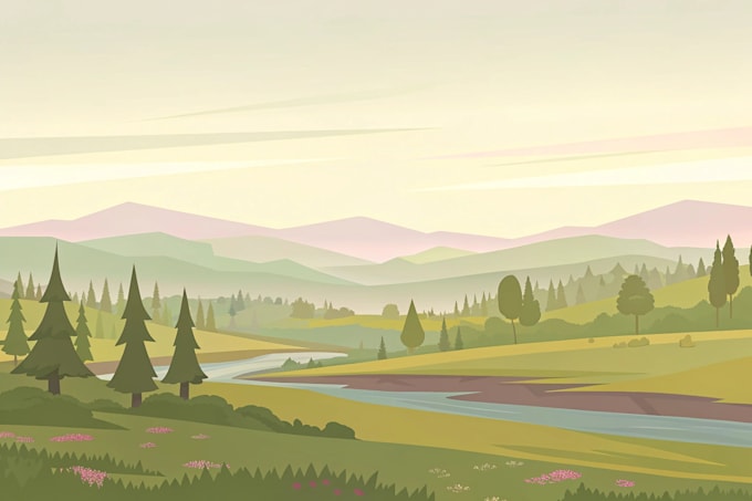 do landscape illustration and background concept art